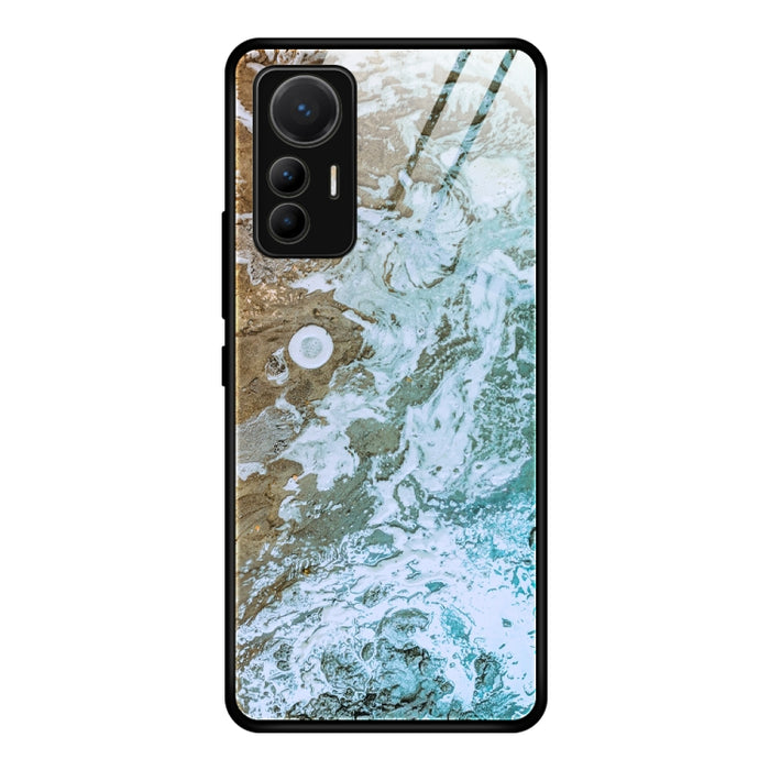 Estuche protector de vidrio con patrón de mármol, For Xiaomi 12 Lite