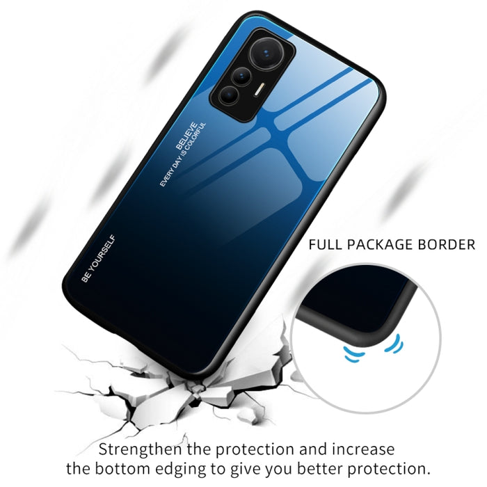 Estuche de vidrio de color degradado, For Xiaomi 12 Lite