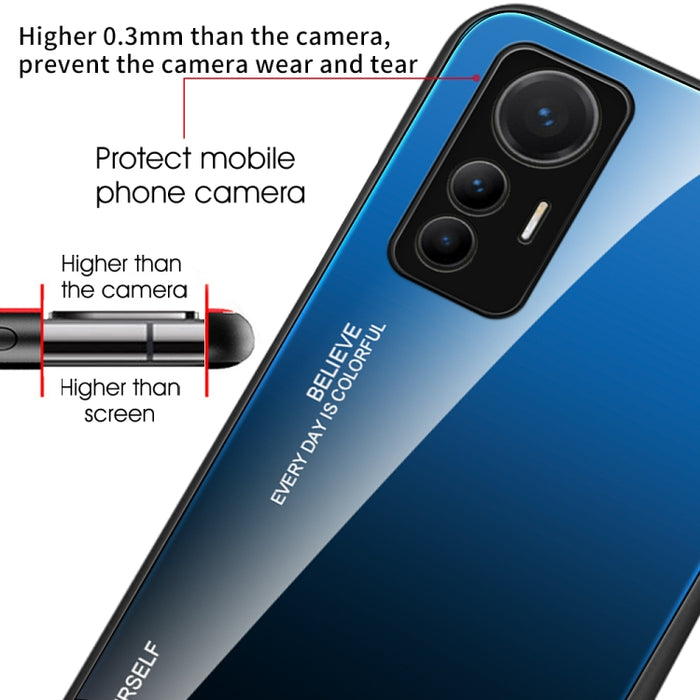 Estuche de vidrio de color degradado, For Xiaomi 12 Lite