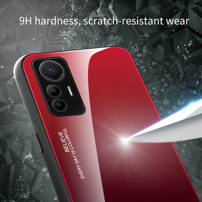 Estuche de vidrio de color degradado, For Xiaomi 12 Lite