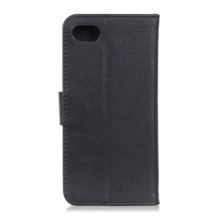KHAZNEH Cuero de vaca Textura PU + TPU Estuche de cuero abierto izquierdo y derecho con soporte y tarjeta de línea y billetera