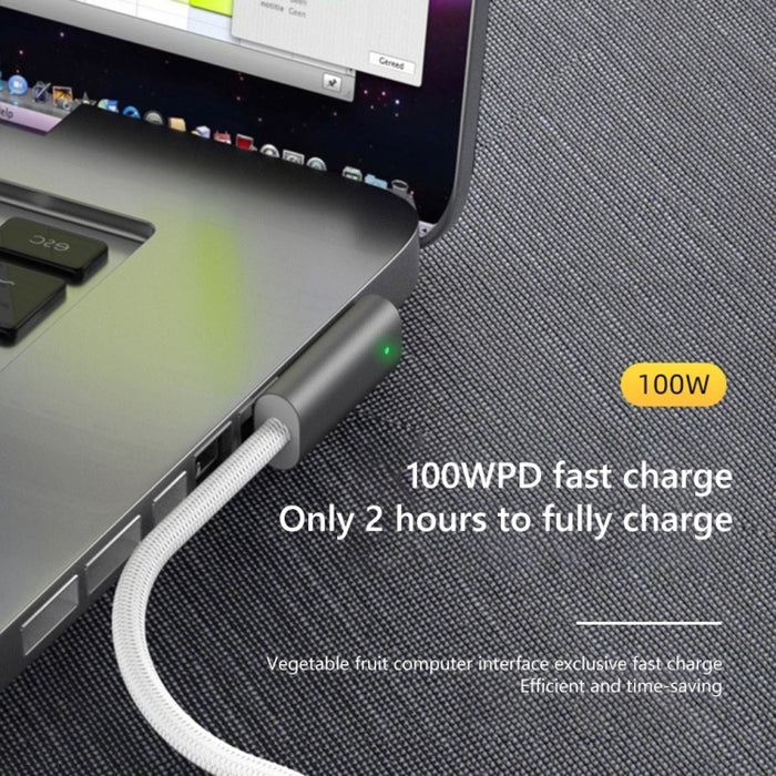 Cable de carga MagSafe 1 de 100 W y 5 pines (en forma de L) a USB-C / Type-C PD, longitud del cable: 1,8 m