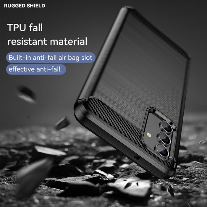 Estuche de TPU de fibra de carbono con textura cepillada, For Samsung Galaxy A04s, For Xiaomi 12S Ultra