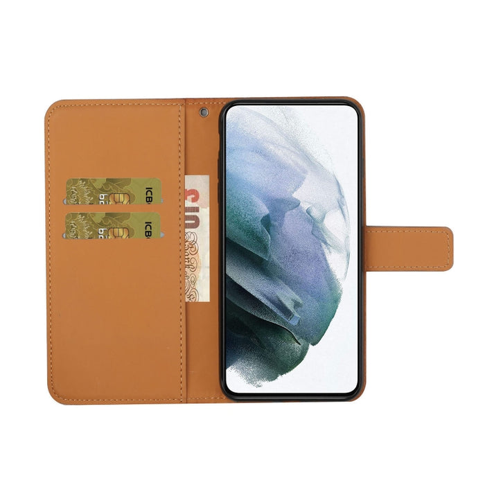 Estuche para teléfono de cuero con patrón en relieve de estilo étnico