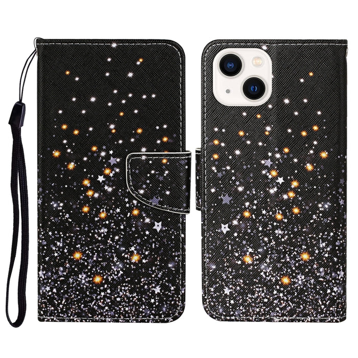 Estuche para teléfono de cuero con tapa de dibujo coloreado en 3D