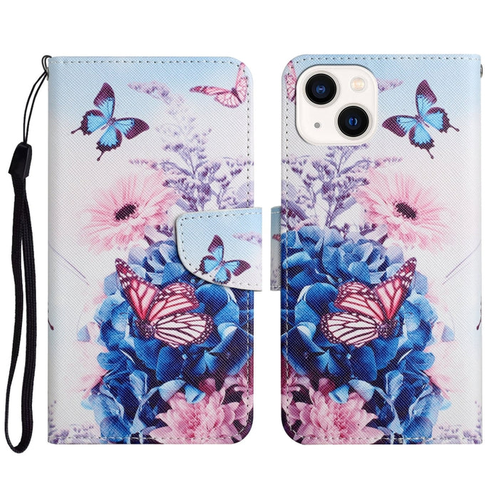 Estuche para teléfono de cuero con tapa de dibujo coloreado en 3D