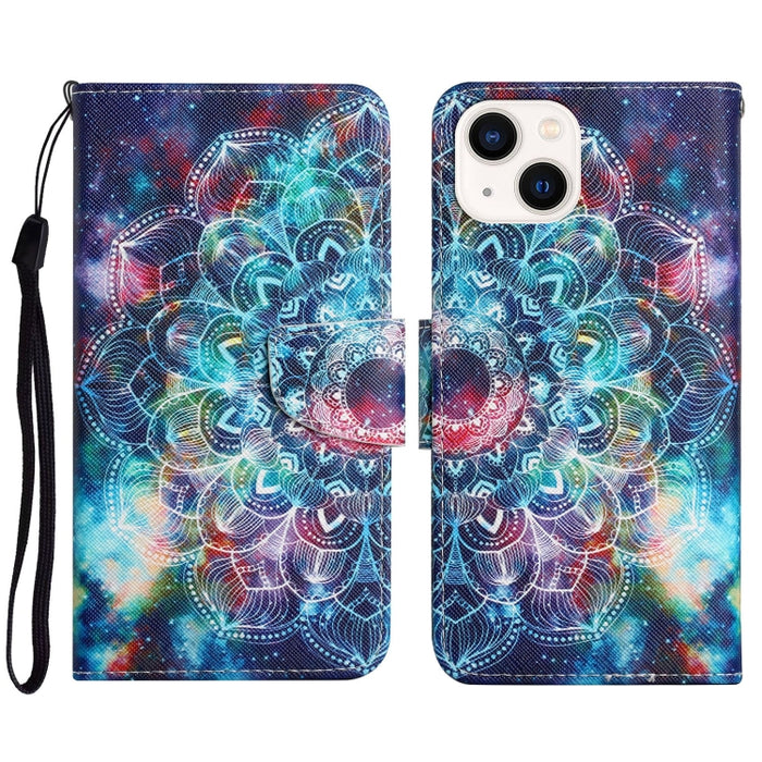 Estuche para teléfono de cuero con tapa de dibujo coloreado en 3D