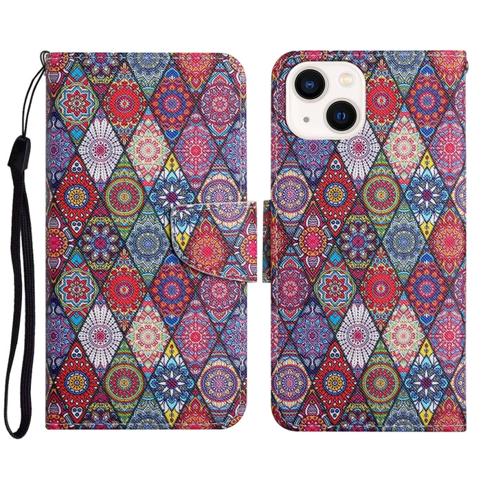 Estuche para teléfono de cuero con tapa de dibujo coloreado en 3D