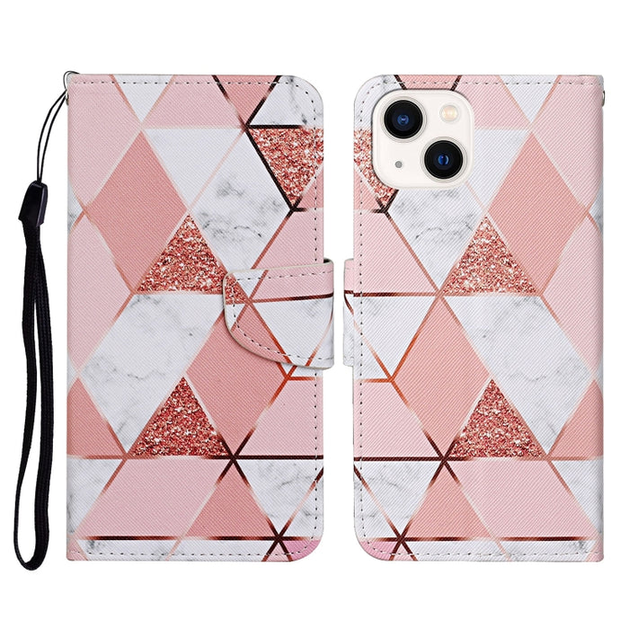 Estuche para teléfono de cuero con tapa de dibujo coloreado en 3D