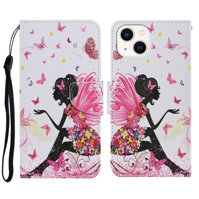 Estuche para teléfono de cuero con tapa de dibujo coloreado en 3D