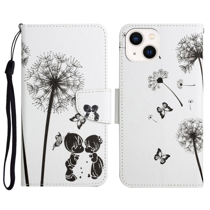 Estuche para teléfono de cuero con tapa de dibujo coloreado en 3D