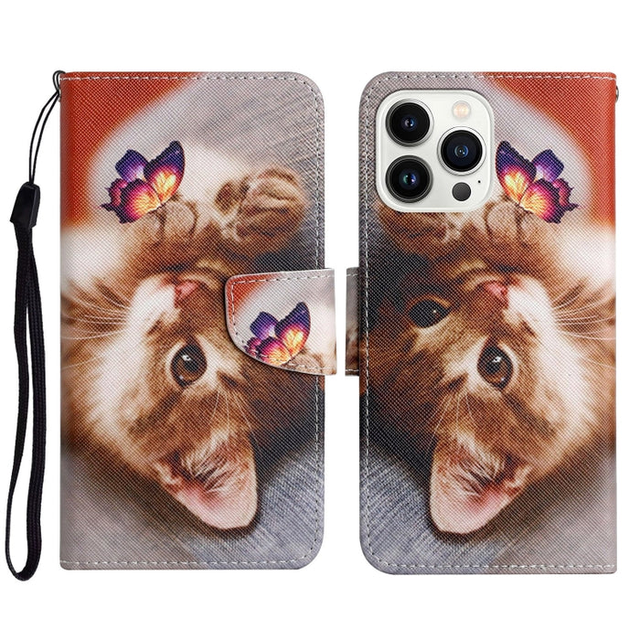 Estuche para teléfono de cuero con tapa de dibujo coloreado en 3D
