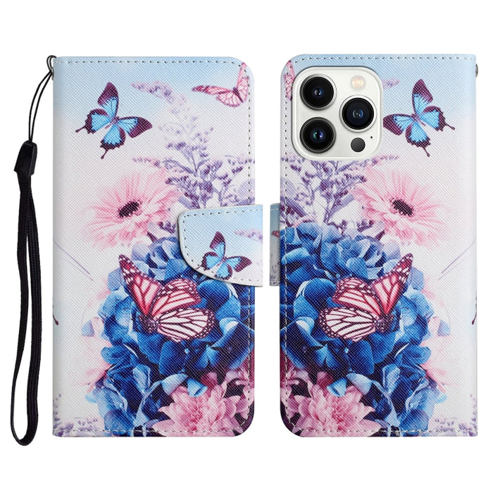 Estuche para teléfono de cuero con tapa de dibujo coloreado en 3D