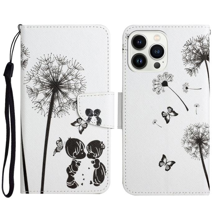 Estuche para teléfono de cuero con tapa de dibujo coloreado en 3D