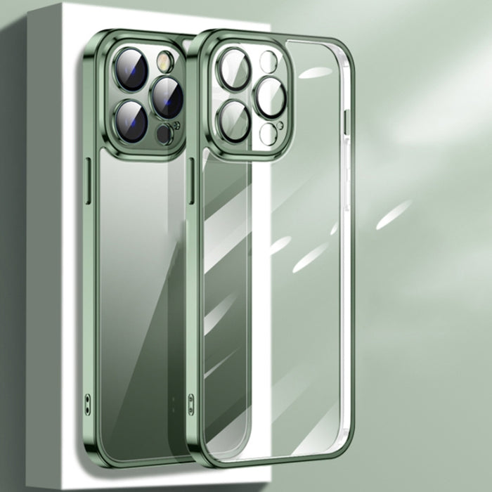 Estuche para teléfono con gafas de vidrio electrochapado
