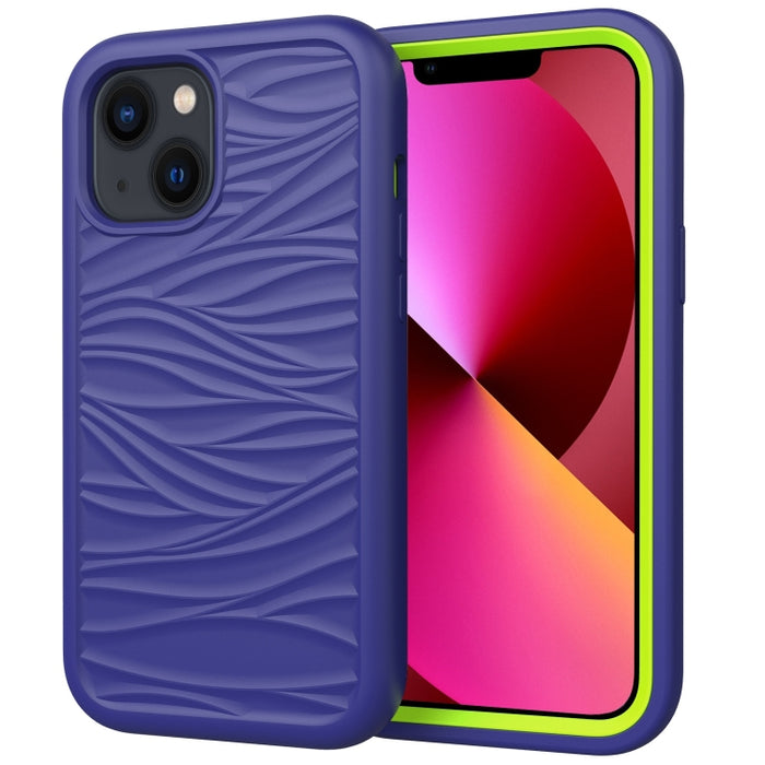 Wave Pattern 3 en 1 Silicona + PC Funda para teléfono a prueba de golpes