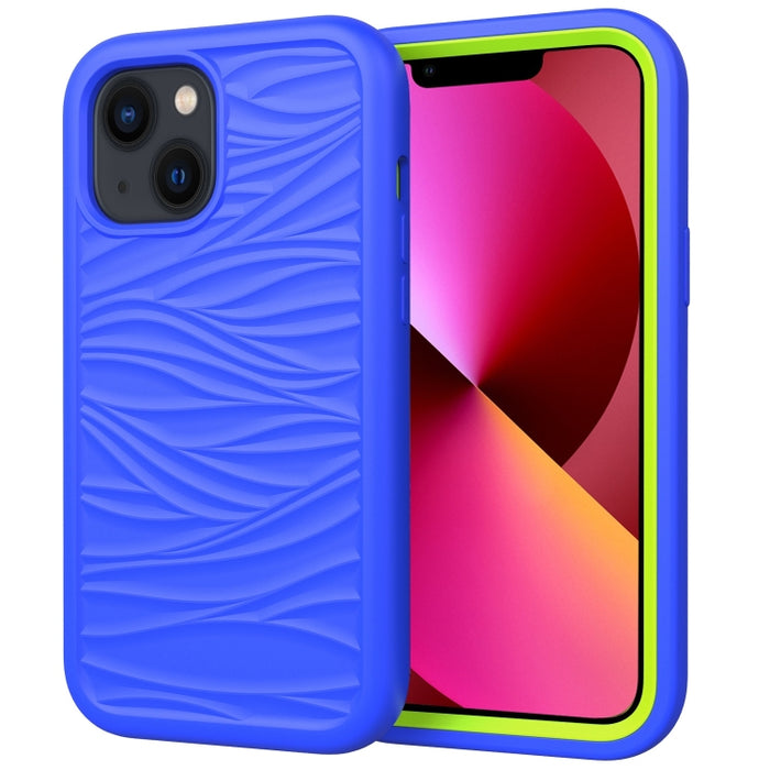 Wave Pattern 3 en 1 Silicona + PC Funda para teléfono a prueba de golpes