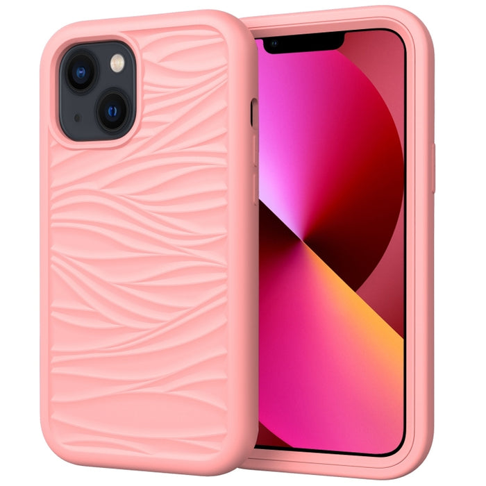 Wave Pattern 3 en 1 Silicona + PC Funda para teléfono a prueba de golpes