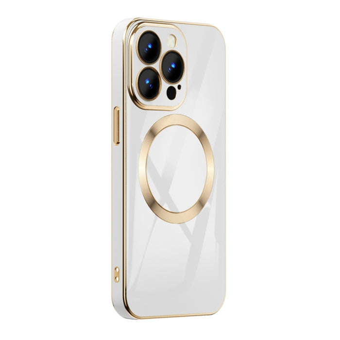 Estuche para teléfono magnético Magsafe chapado en oro 6D