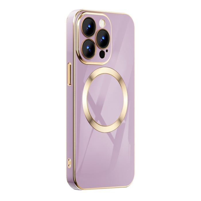 Estuche para teléfono magnético Magsafe chapado en oro 6D