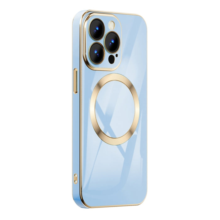 Estuche para teléfono magnético Magsafe chapado en oro 6D
