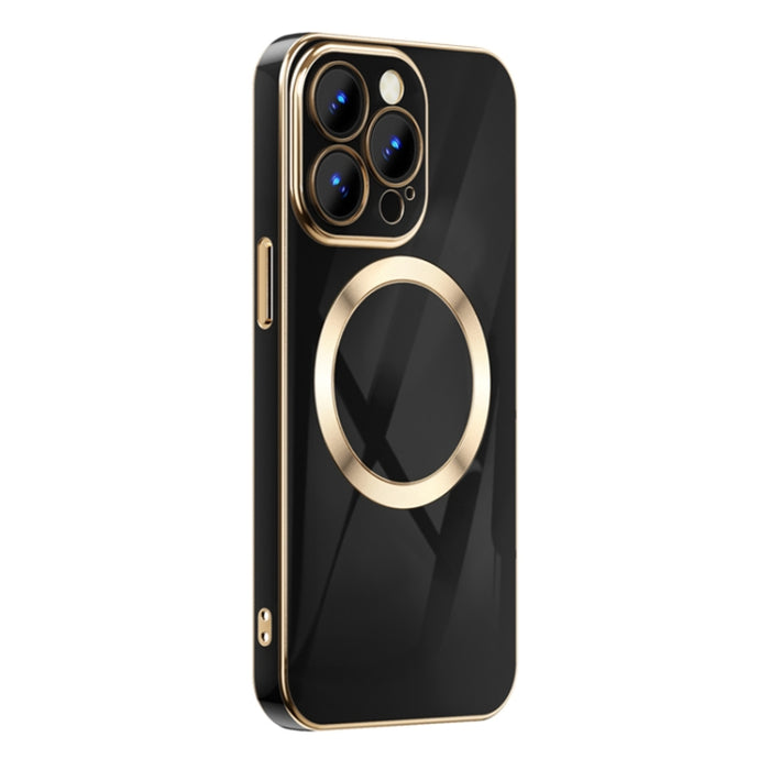 Estuche para teléfono magnético Magsafe chapado en oro 6D