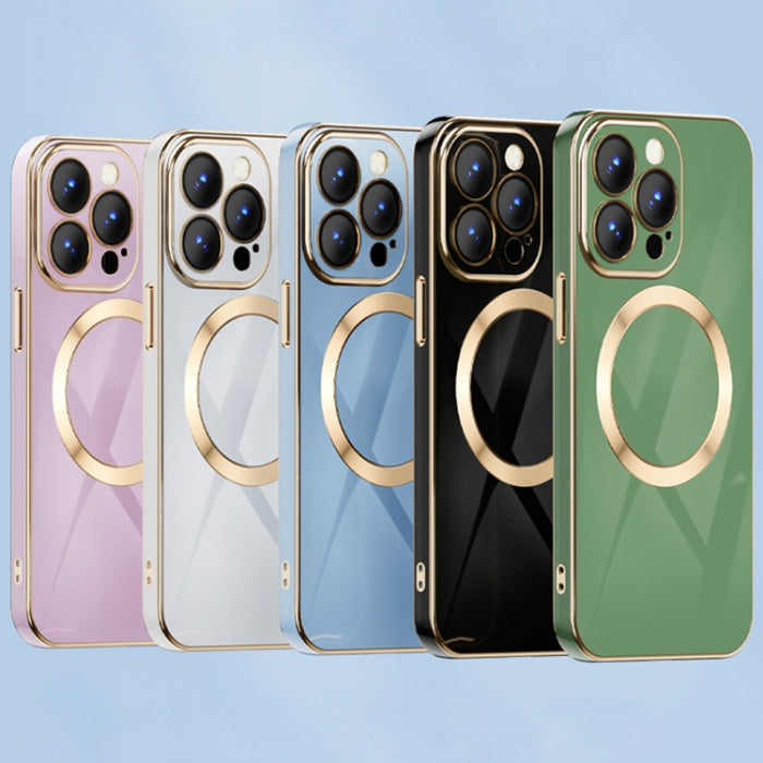 Estuche para teléfono magnético Magsafe chapado en oro 6D