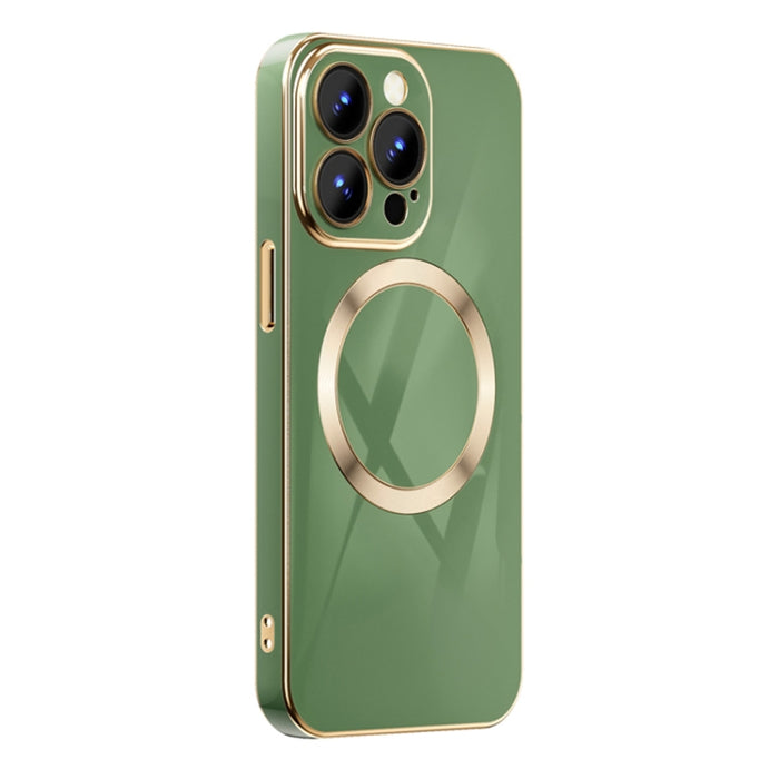 Estuche para teléfono magnético Magsafe chapado en oro 6D