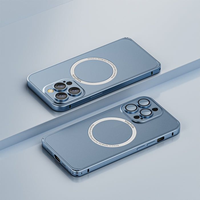 Estuche para teléfono magnético MagSafe esmerilado con película para lente