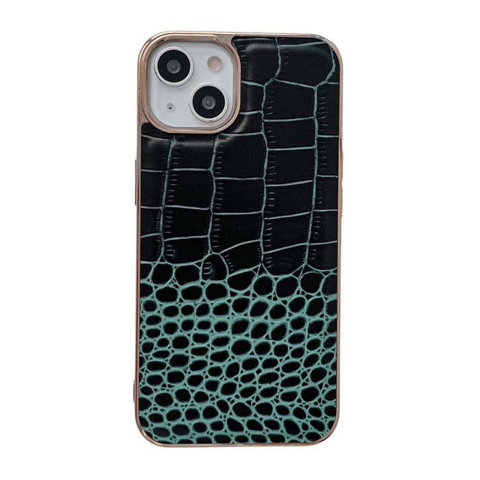 Funda de teléfono con nano galvanoplastia de cuero genuino con textura de cocodrilo, For iPhone 14, For iPhone 13