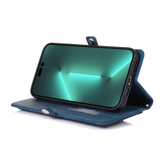 Cremallera Ranura para tarjeta Hebilla Monedero Funda de cuero para teléfono
