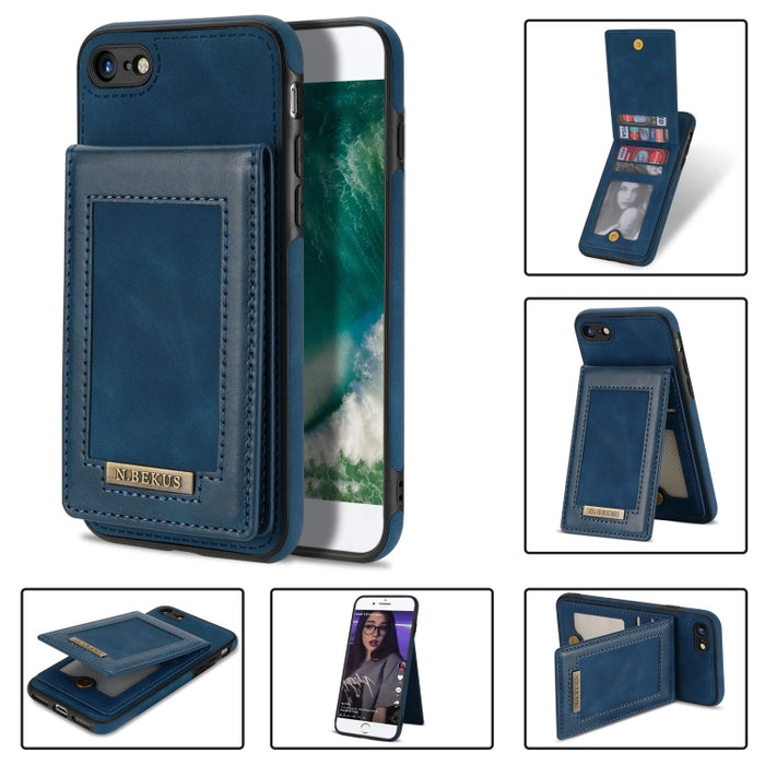 N.BEKUS Estuche para teléfono RFID con ranura para tarjeta con tapa vertical, For iPhone SE 2022 / SE 2022 / 8 / 7, For iPhone 8 Plus / 7 Plus, For iPhone 11 Pro Max, For iPhone 11 Pro, For iPhone 12 mini, For iPhone 12 Pro, For iPhone 12 Pro Max      ...