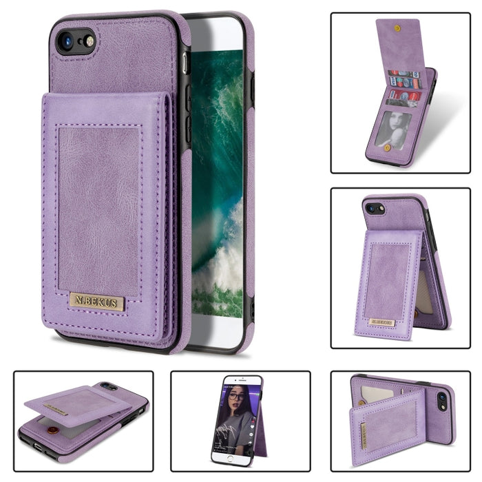 N.BEKUS Estuche para teléfono RFID con ranura para tarjeta con tapa vertical, For iPhone SE 2022 / SE 2022 / 8 / 7, For iPhone 8 Plus / 7 Plus, For iPhone 11 Pro Max, For iPhone 11 Pro, For iPhone 12 mini, For iPhone 12 Pro, For iPhone 12 Pro Max      ...