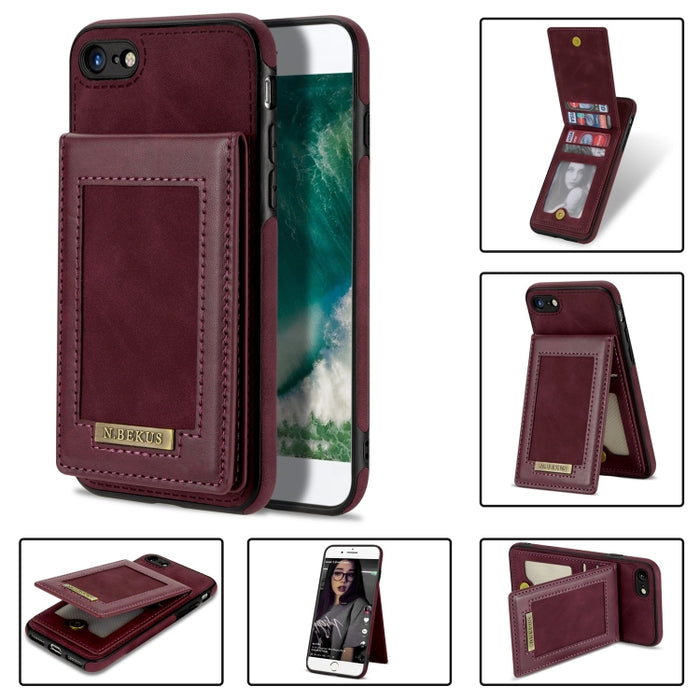 N.BEKUS Estuche para teléfono RFID con ranura para tarjeta con tapa vertical, For iPhone SE 2022 / SE 2022 / 8 / 7, For iPhone 8 Plus / 7 Plus, For iPhone 11 Pro Max, For iPhone 11 Pro, For iPhone 12 mini, For iPhone 12 Pro, For iPhone 12 Pro Max      ...
