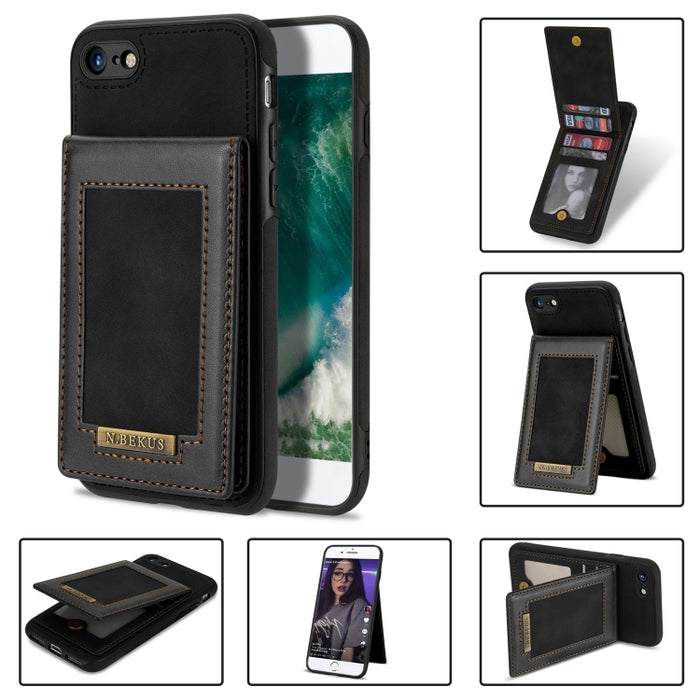 N.BEKUS Estuche para teléfono RFID con ranura para tarjeta con tapa vertical, For iPhone SE 2022 / SE 2022 / 8 / 7, For iPhone 8 Plus / 7 Plus, For iPhone 11 Pro Max, For iPhone 11 Pro, For iPhone 12 mini, For iPhone 12 Pro, For iPhone 12 Pro Max      ...
