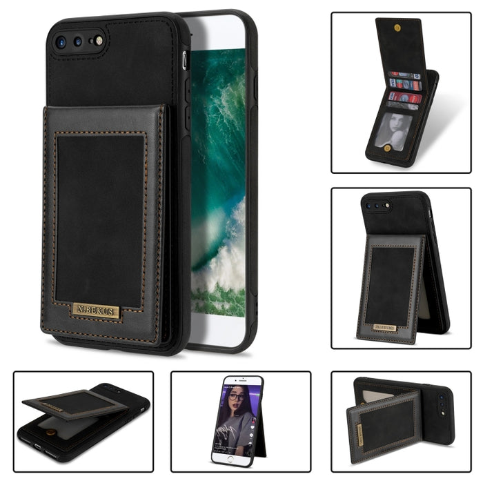 N.BEKUS Estuche para teléfono RFID con ranura para tarjeta con tapa vertical, For iPhone SE 2022 / SE 2022 / 8 / 7, For iPhone 8 Plus / 7 Plus, For iPhone 11 Pro Max, For iPhone 11 Pro, For iPhone 12 mini, For iPhone 12 Pro, For iPhone 12 Pro Max      ...