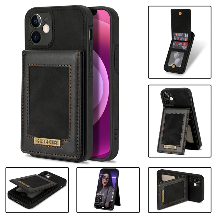 N.BEKUS Estuche para teléfono RFID con ranura para tarjeta con tapa vertical, For iPhone SE 2022 / SE 2022 / 8 / 7, For iPhone 8 Plus / 7 Plus, For iPhone 11 Pro Max, For iPhone 11 Pro, For iPhone 12 mini, For iPhone 12 Pro, For iPhone 12 Pro Max      ...