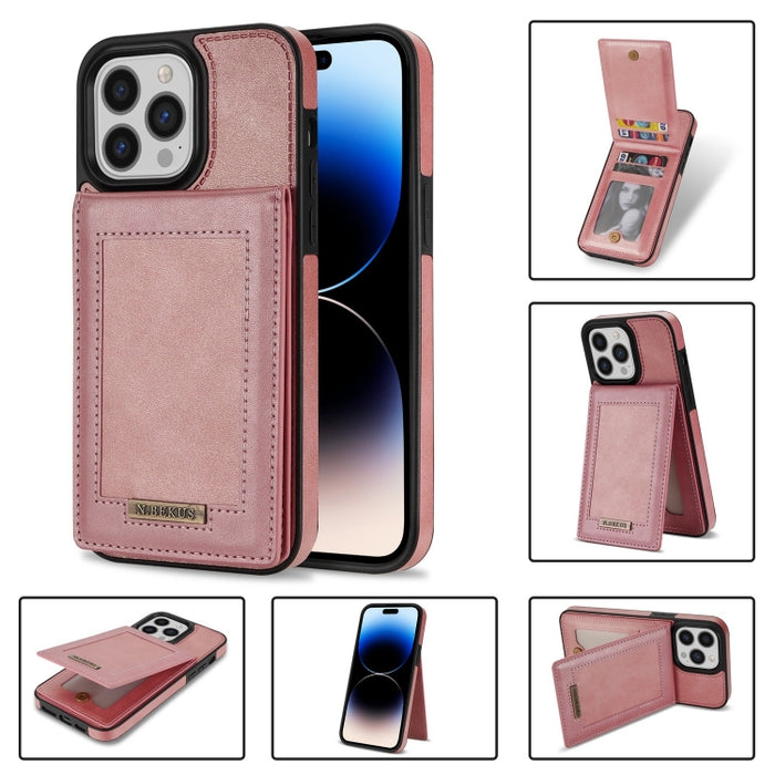 N.BEKUS Estuche para teléfono RFID con ranura para tarjeta con tapa vertical, For iPhone SE 2022 / SE 2022 / 8 / 7, For iPhone 8 Plus / 7 Plus, For iPhone 11 Pro Max, For iPhone 11 Pro, For iPhone 12 mini, For iPhone 12 Pro, For iPhone 12 Pro Max      ...