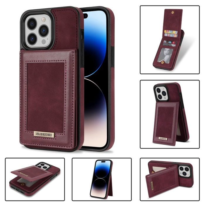 N.BEKUS Estuche para teléfono RFID con ranura para tarjeta con tapa vertical, For iPhone SE 2022 / SE 2022 / 8 / 7, For iPhone 8 Plus / 7 Plus, For iPhone 11 Pro Max, For iPhone 11 Pro, For iPhone 12 mini, For iPhone 12 Pro, For iPhone 12 Pro Max      ...