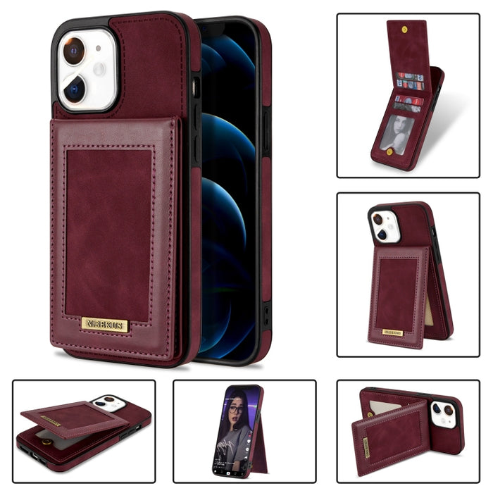 N.BEKUS Estuche para teléfono RFID con ranura para tarjeta con tapa vertical, For iPhone SE 2022 / SE 2022 / 8 / 7, For iPhone 8 Plus / 7 Plus, For iPhone 11 Pro Max, For iPhone 11 Pro, For iPhone 12 mini, For iPhone 12 Pro, For iPhone 12 Pro Max      ...