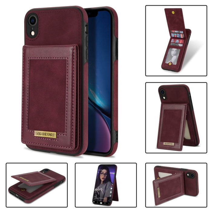 N.BEKUS Estuche para teléfono RFID con ranura para tarjeta con tapa vertical, For iPhone SE 2022 / SE 2022 / 8 / 7, For iPhone 8 Plus / 7 Plus, For iPhone 11 Pro Max, For iPhone 11 Pro, For iPhone 12 mini, For iPhone 12 Pro, For iPhone 12 Pro Max      ...