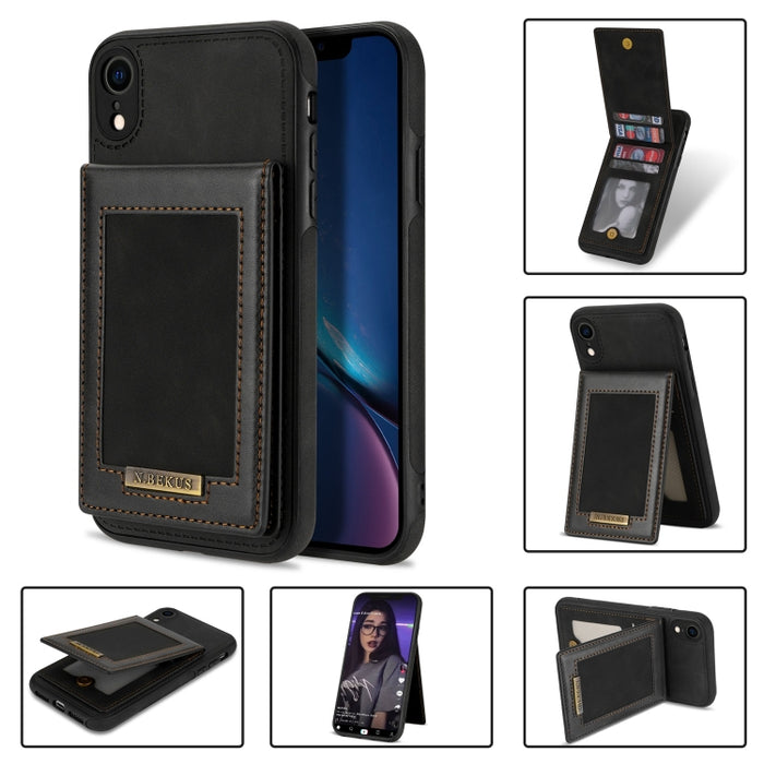 N.BEKUS Estuche para teléfono RFID con ranura para tarjeta con tapa vertical, For iPhone SE 2022 / SE 2022 / 8 / 7, For iPhone 8 Plus / 7 Plus, For iPhone 11 Pro Max, For iPhone 11 Pro, For iPhone 12 mini, For iPhone 12 Pro, For iPhone 12 Pro Max      ...