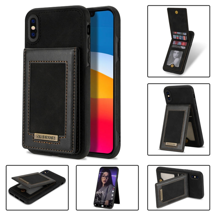 N.BEKUS Estuche para teléfono RFID con ranura para tarjeta con tapa vertical, For iPhone SE 2022 / SE 2022 / 8 / 7, For iPhone 8 Plus / 7 Plus, For iPhone 11 Pro Max, For iPhone 11 Pro, For iPhone 12 mini, For iPhone 12 Pro, For iPhone 12 Pro Max      ...