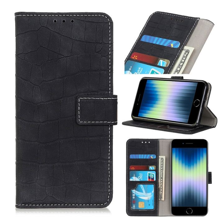Estuche de cuero con tapa horizontal con textura de cocodrilo con soporte y ranuras para tarjetas y billetera, For iPhone SE 2022 / SE 2020, For Galaxy A51 5G, For Galaxy A71 5G