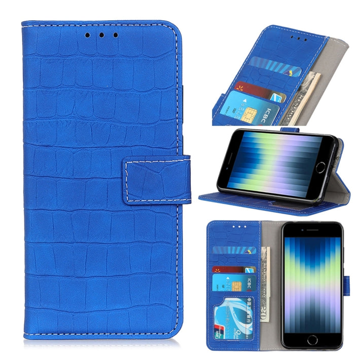 Estuche de cuero con tapa horizontal con textura de cocodrilo con soporte y ranuras para tarjetas y billetera, For iPhone SE 2022 / SE 2020, For Galaxy A51 5G, For Galaxy A71 5G