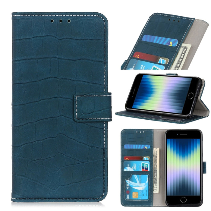 Estuche de cuero con tapa horizontal con textura de cocodrilo con soporte y ranuras para tarjetas y billetera, For iPhone SE 2022 / SE 2020, For Galaxy A51 5G, For Galaxy A71 5G