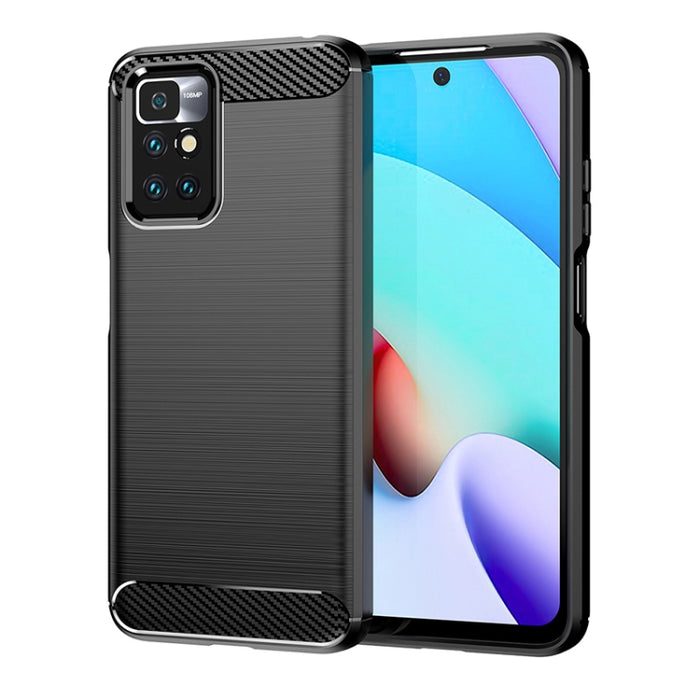 Estuche de TPU de fibra de carbono con textura cepillada, For Xiaomi Redmi 10 2022