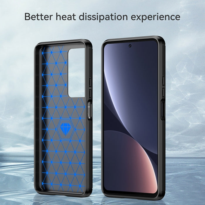 Estuche de TPU de fibra de carbono con textura cepillada, For Xiaomi Redmi K40S