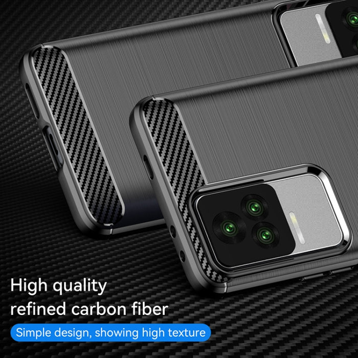 Estuche de TPU de fibra de carbono con textura cepillada, For Xiaomi Redmi K40S