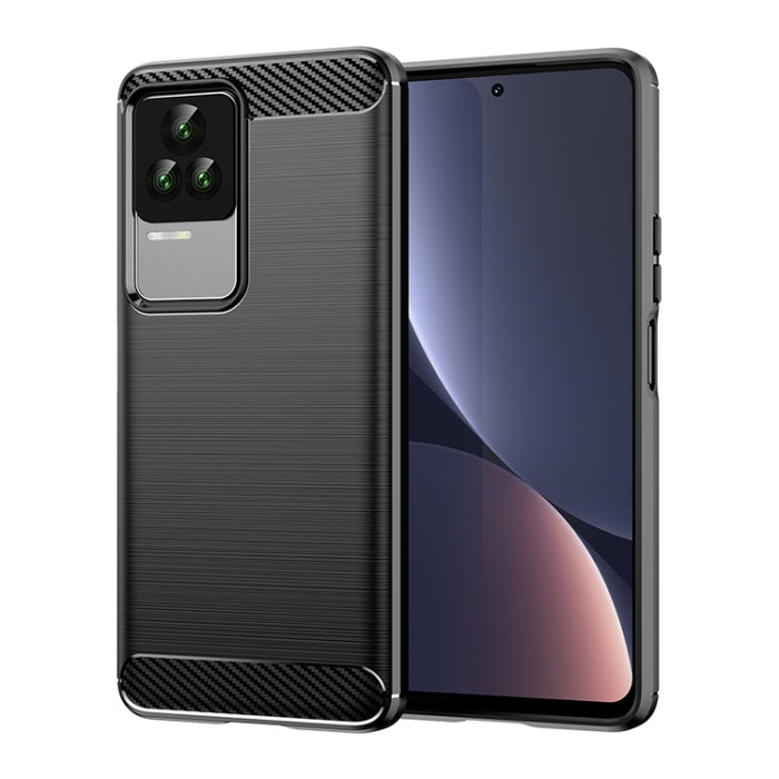 Estuche de TPU de fibra de carbono con textura cepillada, For Xiaomi Redmi K40S